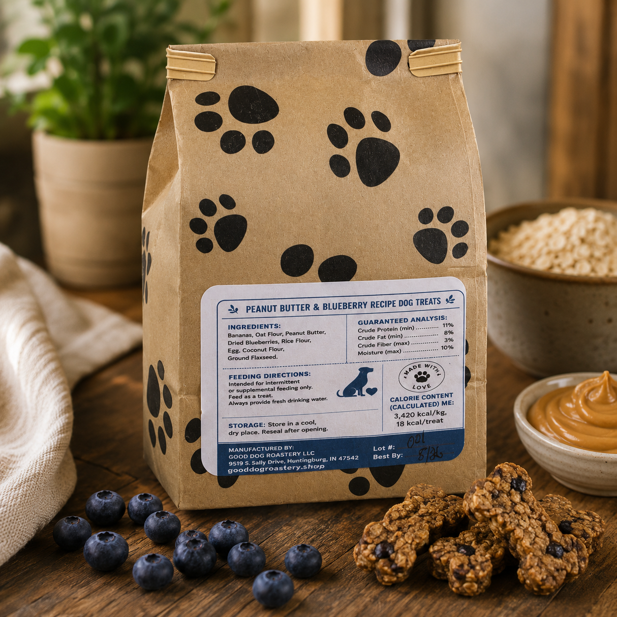 Marshall's Munchie Peanut Butter & Blueberry Recipe Dog Treats